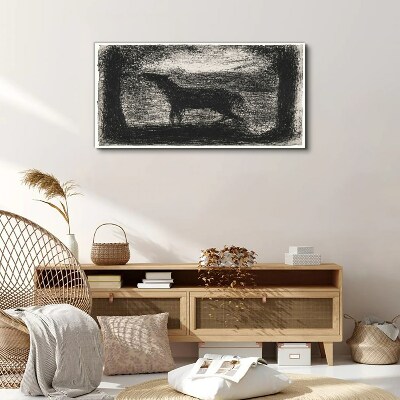 Shadow of a horse in the forest Canvas print