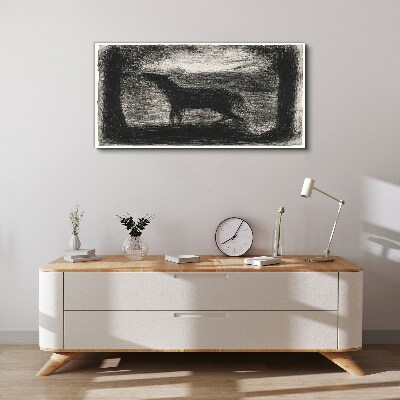 Shadow of a horse in the forest Canvas print