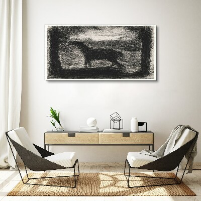 Shadow of a horse in the forest Canvas print