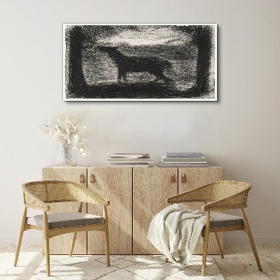 Shadow of a horse in the forest Canvas print