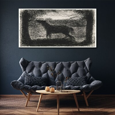 Shadow of a horse in the forest Canvas print