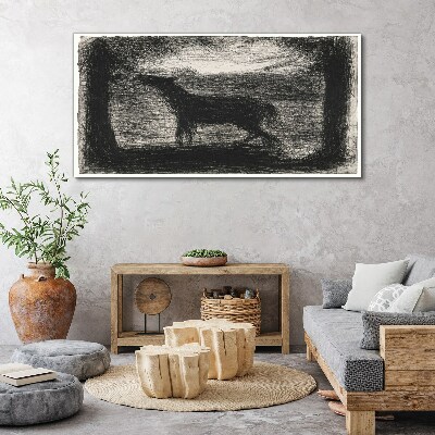 Shadow of a horse in the forest Canvas print