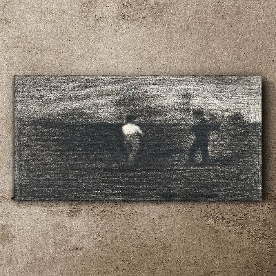 Misty figures against the landscape background Canvas print