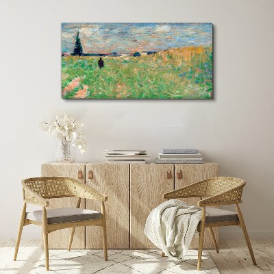 Seurat summer landscape Canvas print