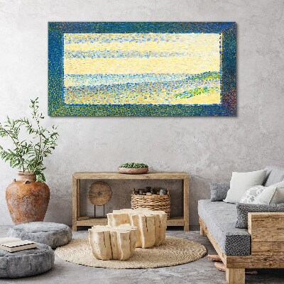 Seurat seascape gravelines Canvas print