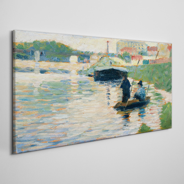 Boats on the river Canvas print