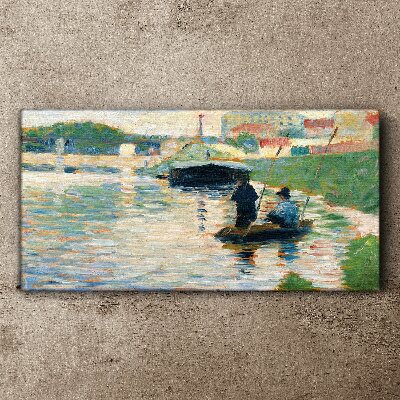 Boats on the river Canvas print