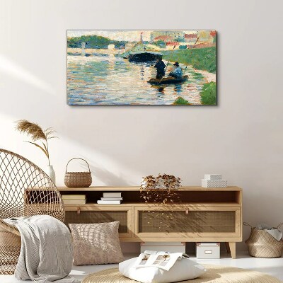 Boats on the river Canvas print
