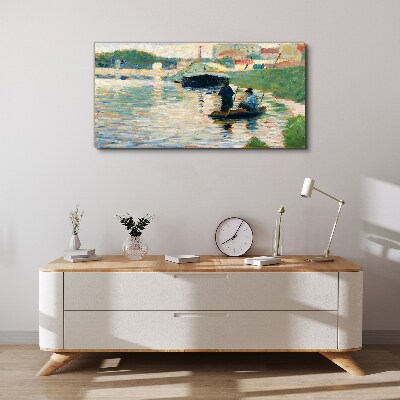 Boats on the river Canvas print