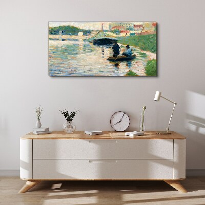 View from the seine seurat Canvas print
