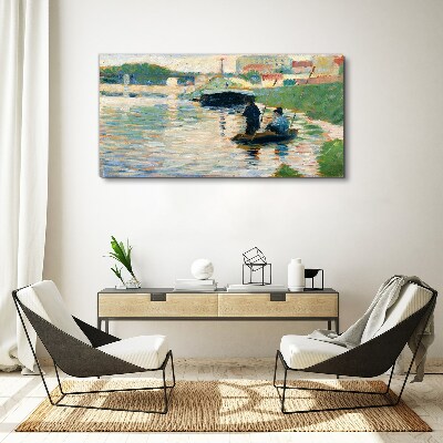 Boats on the river Canvas print