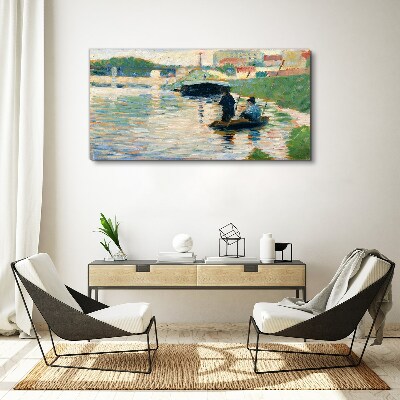 View from the seine seurat Canvas print
