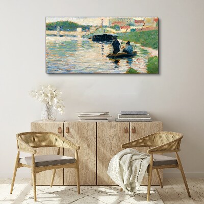 Boats on the river Canvas print