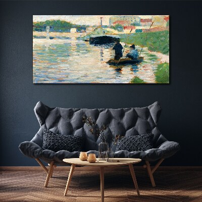 Boats on the river Canvas print