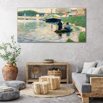 Boats on the river Canvas print