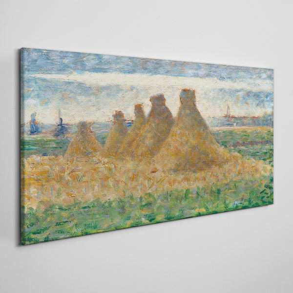 Golden haystacks Canvas print