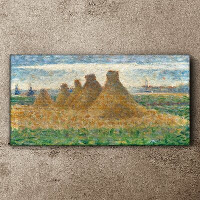 Golden haystacks Canvas print