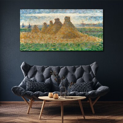 Golden haystacks Canvas print