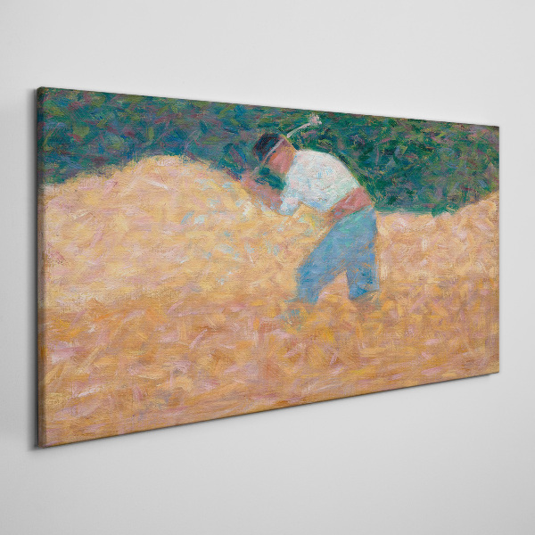 Farmer working in the field Canvas print