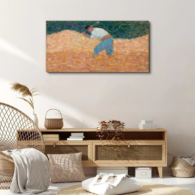 Farmer working in the field Canvas print