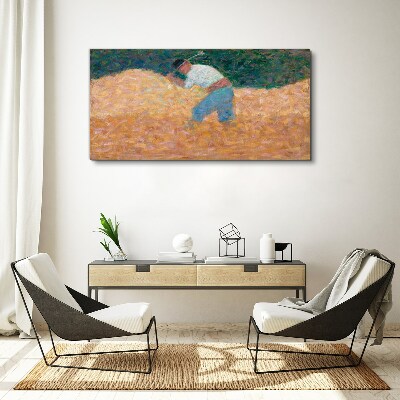 Farmer working in the field Canvas print