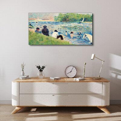 A summer day on the river Canvas print