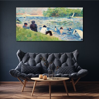 A summer day on the river Canvas print