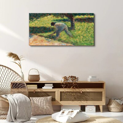 Working in the garden Canvas print