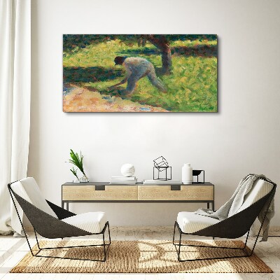 Working in the garden Canvas print