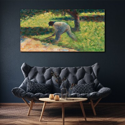 Working in the garden Canvas print