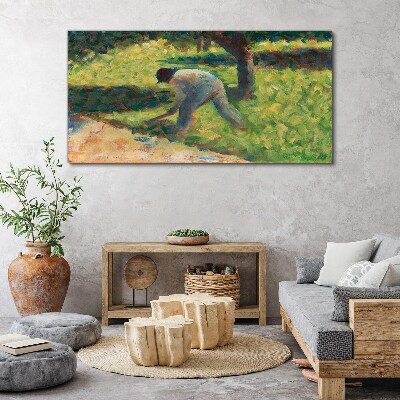 Working in the garden Canvas print