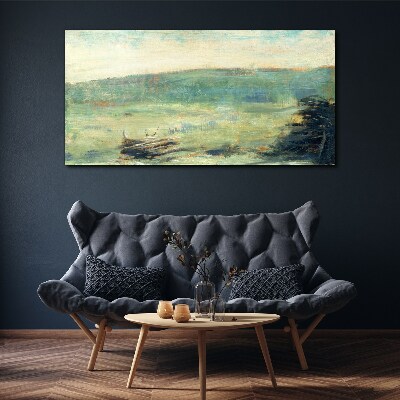 A peaceful landscape in pastel tones Canvas print