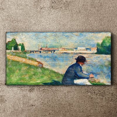 A peaceful landscape by the river Canvas print