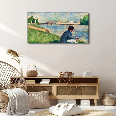 A peaceful landscape by the river Canvas print