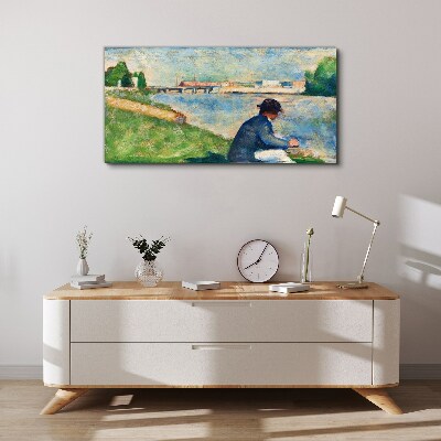 A peaceful landscape by the river Canvas print
