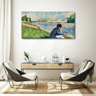 A peaceful landscape by the river Canvas print