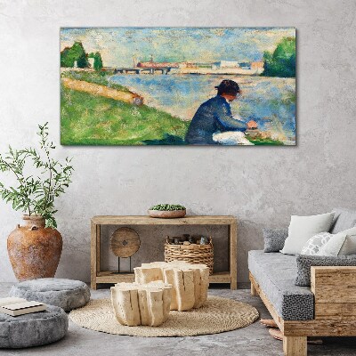 A peaceful landscape by the river Canvas print