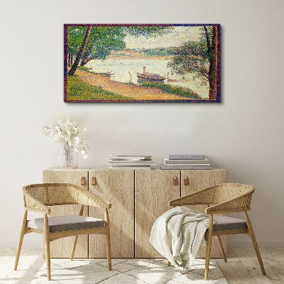 A peaceful landscape by the river Canvas print