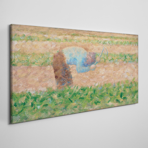 Farmer working in the field Canvas print
