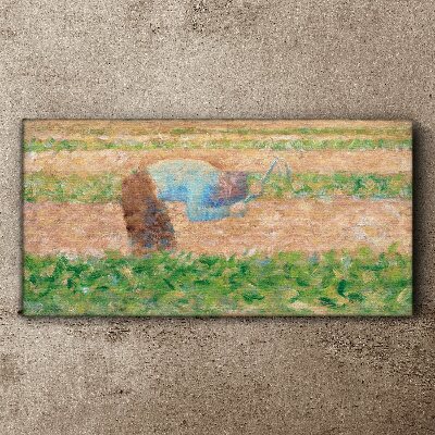 Farmer working in the field Canvas print
