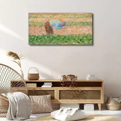 Farmer working in the field Canvas print