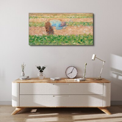 Farmer working in the field Canvas print