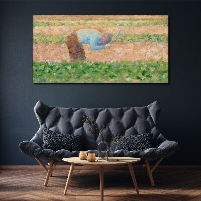 Farmer working in the field Canvas print