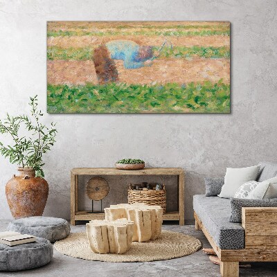 Farmer working in the field Canvas print