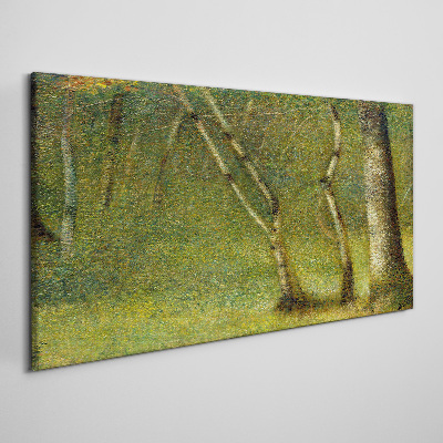 Seurat forest at pontaubert Canvas print