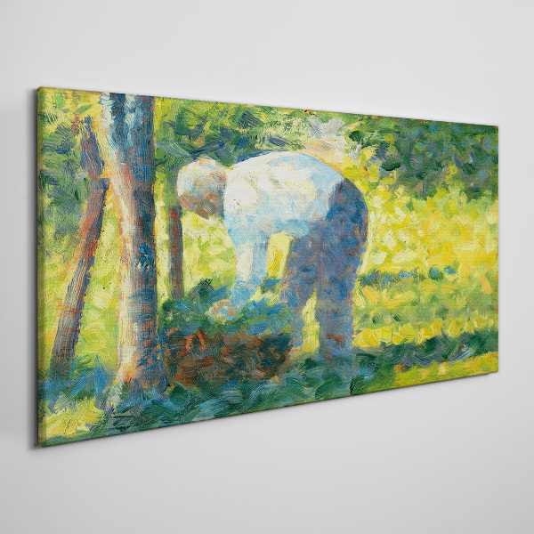 Working in the garden Canvas print