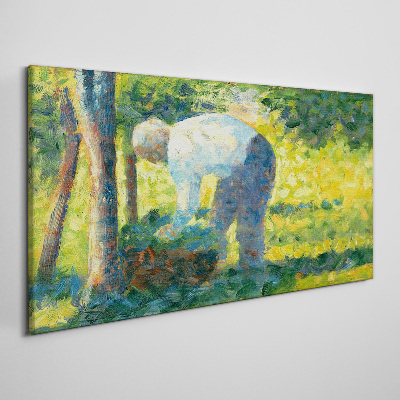 Working in the garden Canvas print