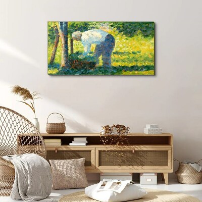 Working in the garden Canvas print