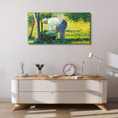 Working in the garden Canvas print