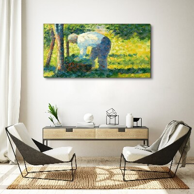 Working in the garden Canvas print